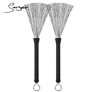 Accesorio de Percusión, Baqueta con Mango de Goma, Cepillos para Batería, Cepillo de Metal Retráctil con Cable - Product Image 1