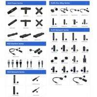 Connecteurs étanches en nylon à contact en cuivre de type F M15 pour éclairage public extérieur, connecteurs mâles et femelles 2-5 voies