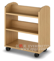 Meubles de bibliothèque scolaire de haute qualité, étagères à 2 niveaux, chariot métallique pour zone de bibliothèque, chariot mobile avec 4 roues