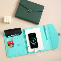 Chargeur sans fil, carnet intelligent avec USB et stylo, batterie externe, coffret cadeau d'affaires, coffret cadeau de carnet rechargeable avec clip