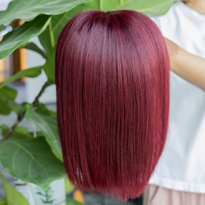 Isee Mặc Đi Glueless Tóc Giả 99J Đỏ Đỏ <span class=keywords><strong>Bob</strong></span> Tóc Giả Tóc Con Người 6X4 Ren Đóng Cửa Tóc Giả Cho Phụ Nữ Da Đen Nguyên Liệu Việt Nam Tóc - Product Image 2