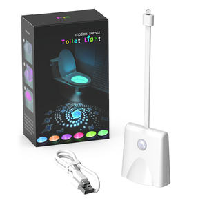 卧室马桶PIR运动传感器7色可变厕所发光二极管马桶灯家用传感器磁铁挂棒小型发光二极管夜灯 - Product Image 1