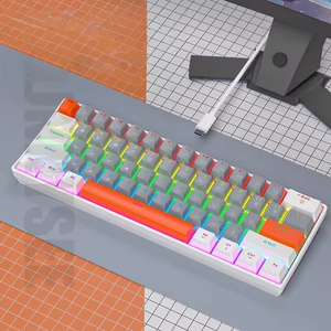 T-WOLF T60 RGB Colorful Mini Gaming <b>Keyboard</b> LED Backlit 63keys Mechanical <b>Keyboard</b> Hotswappable Mechanical <b>Keyboard</b> - Product Image 3