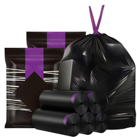 Sacs poubelles noirs écologiques à cordon de serrage pour cuisine, sacs de recyclage noirs épaissis à cordon pour usage domestique, vente en gros