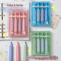 Surligneur pailleté doux, lot de 4 couleurs, protection des yeux, stylo brillant, marqueur de point clé, stylo de dessin pour journal graffiti