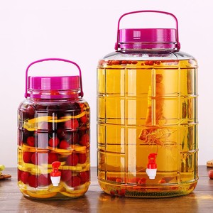 Conteneur en verre à large ouverture de 5 gallons pour cornichons, grand carboy en verre, fermenteur pour brassage maison, vin rouge, vin de prune avec couvercle à poignée - Product Image 6