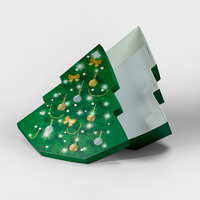 Maßgefertigte Stapelbare Rechteckige Weihnachtsbaum-förmige Tragbare Recycelbare Geschenkbox für Süßigkeiten Schokolade Snacks Kreative Weihnachten