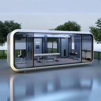 Module de bureau de jardin Capsule House 20FT avec verre trempé, vue panoramique, insonorisé, isolé, préfabriqué, prêt à l'emploi, vente en gros