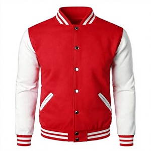 Veste universitaire unisexe verte et blanche en laine, coupe classique, col montant, boutons recouverts, motif uni, polyester coupe-vent, idéale pour l'hiver - Product Image 1