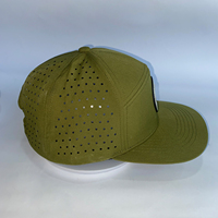 Casquette de baseball perforée vert olive à logo circulaire S, séchage rapide, respirante, pour sports de plein air et style urbain