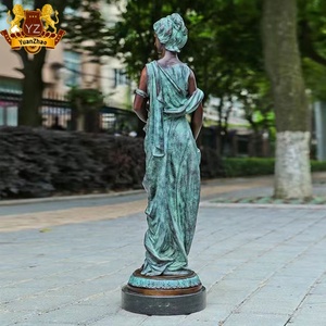 Statue de femme nue en bronze coulé pour décoration extérieure, taille réelle, femme nue assise sur une roche, statue en bronze - Product Image 6