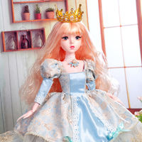 Poupée Princesse 60 cm avec Robe Bleue et Couronne – Cadeau Idéal pour Anniversaires, Mariages et Événements – Vente en Gros