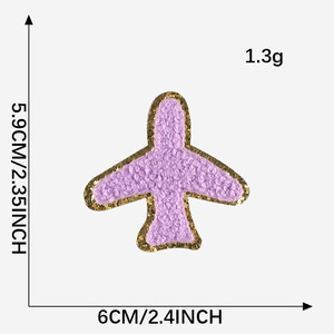 Venda quente Novo Custom Made Listra Colorido Estrela Coração Avião Design Ferro em <span class=keywords><strong>Glitter</strong></span> Chenille Vestuário <span class=keywords><strong>Patches</strong></span> - Product Image 4