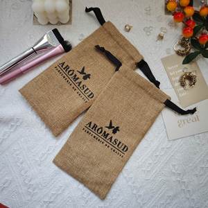 Bolsa de Yute Natural con Cordón, para Granos de Café, Maíz, etc., con Logotipo Personalizado Impreso, Bolsa de Yute Resistente - Product Image 4