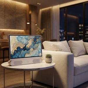 Televisor Inteligente Portátil Minimalista Blanco de <span class=keywords><strong>24</strong></span> <span class=keywords><strong>Pulgadas</strong></span> |   Televisor LED con Batería |   Televisores de Pantalla Plana Pequeños para el Hogar Moderno - Product Image 1