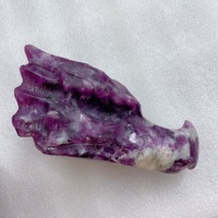 Statue sculptée à la main en Maca naturelle violette en forme de tête de dragon, figurine animale sculptée pour la décoration intérieure et les cadeaux (vente en gros)