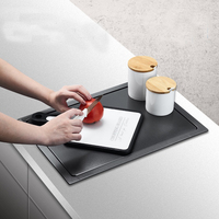 Évier invisible haute pression pour lavage de tasses, évier simple compact en acier inoxydable nano pour comptoir de cuisine