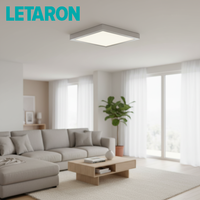 Plafonnier LED carré minimaliste moderne 24W IP20 sans scintillement ultra-mince à montage encastré pour salon et chambre