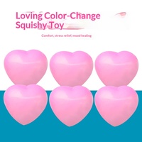 Jouet en caoutchouc souple en forme de cœur, changeant de couleur aux UV, anti-stress, pour enfants, logo personnalisé, vente en gros, OEM, ODM