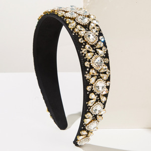 Joya de lujo ligera, diadema barroca con diamantes de imitación, estilo palaciego, accesorios para el cabello de temperamento de alta calidad brillante para mujer - Product Image 3