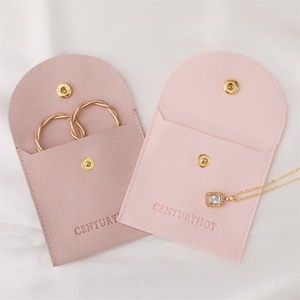 Pochette à bijoux en microfibre PUPPYSEW 8*8cm, sacs d'emballage pour bijoux en velours, pochette à bijoux personnalisée avec logo - Product Image 3