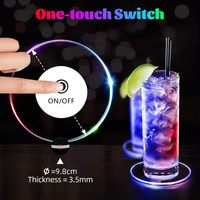 Lumières LED RGB 7 couleurs pour bouteilles, sous-verres autocollants lumineux pour boissons, sous-verres autocollants LED lumineux pour boissons, effet clignotant