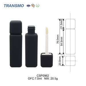Tubes de brillant à lèvres en plastique de haute qualité 7 ml, avec logo OEM, prix usine, tubes carrés vides pour rouge à lèvres liquide - Product Image 2
