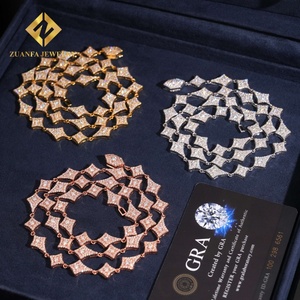 ขายดีสร้อยคอโซ่เทนนิส925เงินสเตอร์ลิง18K ชุบทองเพชรโมอิสซาไนต์สร้อยคอและสร้อยข้อมือร้านค้าขนาดใหญ่ - Product Image 2