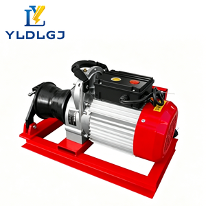 Treuil électrique de chantier YILI avec moteur mobile, tire-câble, cadre en acier rouge, commande manuelle suspendue, tambour de tension, équipement de travail motorisé - Product Image 3