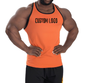 Débardeur côtelé personnalisé pour homme avec logo, en coton, pour fitness, entraînement, musculation, broderie, vêtements décontractés de sport – Fabricant - Product Image 1