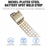 Konektor Tab Pengelasan Titik 2P 4P Strip Baja Berlapis Nikel Pitch 20.2mm untuk Perakitan Paket Baterai Lithium, Baterai 18650 Kustom