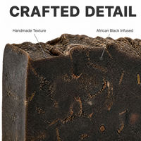 Savon noir africain artisanal, savon solide pour le visage et le corps, contrôle du sébum, étiquette privée, 100g