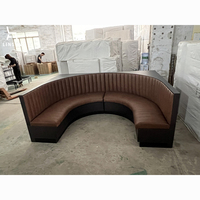 Sofá de Cuero Comercial Personalizado para Club Nocturno, en Forma de U, Semicircular, para Cafetería, Salón, Restaurante, Modelo BQ094