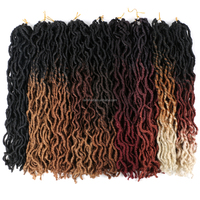 Extensions de cheveux synthétiques au Crochet, doux, gitane, ombré, 18 pouces, déesse, Locs, Fiber, Faux Locs, tresses africaines, pour femmes noires