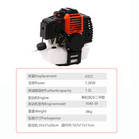 Débroussailleuse à essence 43CC 1.2KW, moteur 2 temps, coupe-herbe robuste, machine à couper l'herbe, outil de jardin, fournisseur OEM ODM