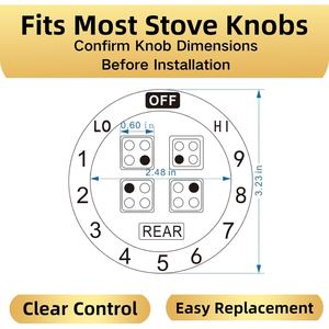 Autocollants pour Boutons de Cuisinière, Symboles Adhésifs pour Remplacement des Boutons de Cuisinière, Autocollants Adhésifs pour le Cadran de Contrôle du Brûleur Supérieur, Four à Gaz - Product Image 5