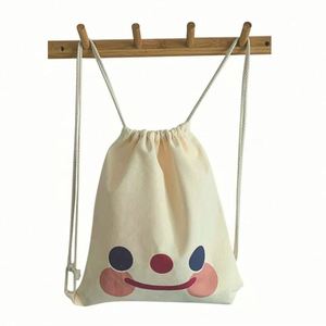 กระเป๋าเป้สะพายหลังผ้าแคนวาสแบบมีเชือกผูก  กระเป๋าผ้าฝ้ายออร์แกนิคไนลอน  กระเป๋าเป้สะพายหลังผ้าแคนวาสแบบมีเชือกผูก - Product Image 4