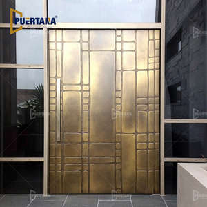 Ottone zincato marrone taglio Laser alluminio pressofuso porta di sicurezza ingresso in acciaio inox porta d'ingresso fiorentina - Product Image 2