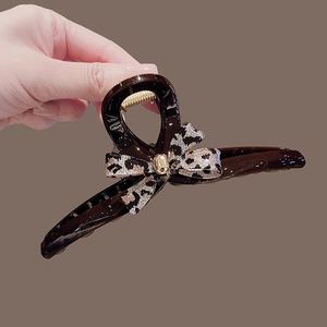 Pinza para el pelo con lazo brillante de estampado de leopardo para PC, pinza de tiburón grande y delicada para la parte trasera de la cabeza, horquilla para peinado, regalo japonés coreano - Product Image 3