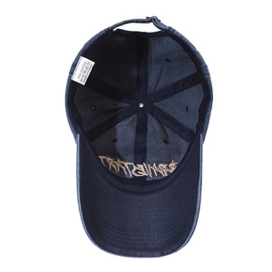 Washed Denim <b>Baseball</b> <b>Cap</b> Unisex Cotton Sun Protection Outdoor Duckbill Hat <b>Navy</b> Blue - Product Image 3