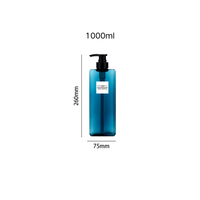 Grand distributeur en plastique de 1000ml pour salle de bains d'hôtel bouteille pulvérisateur à pompe pour lotion gel douche désinfectant pour les mains détergent à lessive