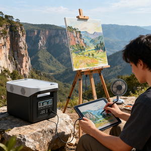 1500W Pure Sine Wave <b>Mobile</b> Solar <b>Generator</b> 1500W 1134WH Home Outdoor Work Portable Power Station With 18W Wireless Charger - Product Image 4