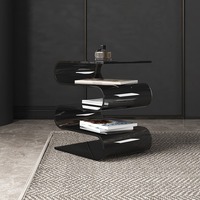 Table d'appoint en acrylique transparent en forme de S, style nordique, pour salon |   Étagère de rangement multi-niveaux pour les petites pièces de chambre