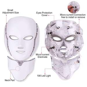 Masque facial portable LED 7 couleurs étanche pour photothérapie, écran tactile, raffermissement de la peau, soin anti-acné, appareil de beauté - Product Image 4