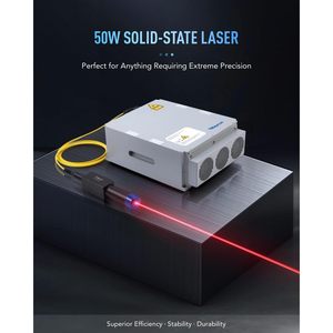 Graveur laser à fibre 50W 60W 100W LightBurn avec pointeur rouge, machine de marquage laser à semi-conducteurs Galvo de marque, puissance 20W - Product Image 5