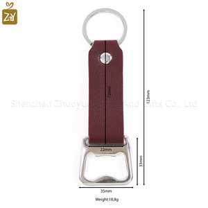 YY en Stock abrebotellas llavero PU cuero cerveza abridor llavero grabado cerveza abridor novio padrinos de boda regalos - Product Image 2