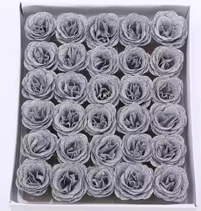 Fiore di Rosa in Polvere Cristallina Oro Rosa, Materiale per Bouquet Fai-da-Te per San Valentino, Fiore di Rosa Glitterato Blu Incantevole - Product Image 3