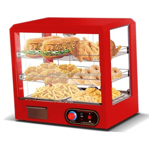 Vitrine isotherme électrique rouge pour aliments, au troisième étage, avec dispositif d'isolation pour poulet frit et vitrine à couettes - Product Image 1