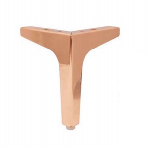 Pieds de canapé en métal de luxe modernes, fabriqués en usine, style trident droit, or rose, pour table basse, chambre et mobilier d'hôtel - Product Image 4