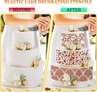 Pochoir de décoration de gâteau en plastique de qualité alimentaire Glaçage royal Cookie Biscuit Sucre Modèle Maison DIY Moule de décoration de cuisson